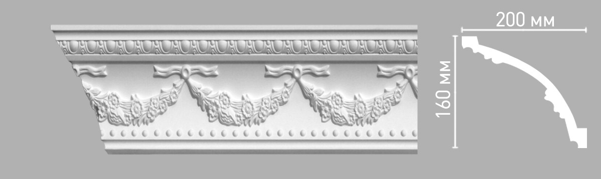 Плинтус потолочный с рисунком DECOMASTER 95026 (160х200х2400мм)